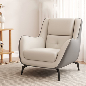 Comfortable Light Luxury <strong>Single</strong> Sofa Casual Small Apartment Bedroom Leather Lounge Leisure Living Room Home <strong>Arm</strong> Sofa <strong>Chair</strong> - Product Image 6