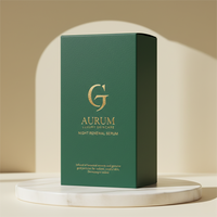 Boîte d'emballage pour flacon de sérum de soin de la peau en carton blanc avec logo en feuille d'or personnalisé, prix de gros B2B