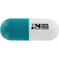 Balle anti-stress en forme de pilule en mousse PU avec logo personnalisé imprimé jouets médicaux promotionnels capsule jouets à presser pour l'éducation des enfants