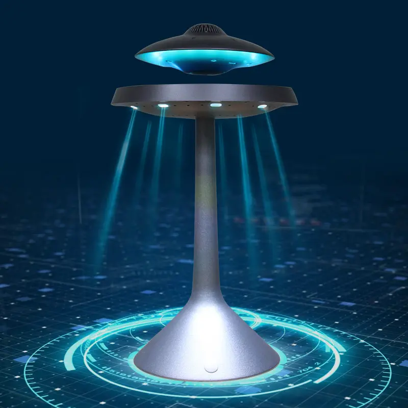 Levitating Speaker Magnetic Floating UFO Speaker with RGB Color Night Lights Music Player Floating Speaker Table Lamp