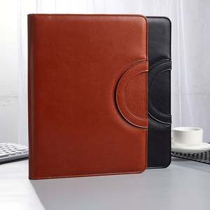 Custom Faux <b>Leather</b> Travel Organizer Ring Binder <b>Notepad</b> Zipper Closure Portfolio Documents Presentation Features Custom Logo - Product Image 1