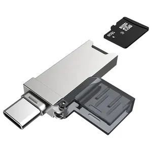 DM Tipe C Pembaca Kartu Memori SD Antarmuka USB untuk Ponsel dan PC CR006