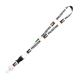 Manufacturer Promotional Bulk Printed Sublimation Logo Custom Palestine <b>Lanyard</b> With Set Item - Product Image 3