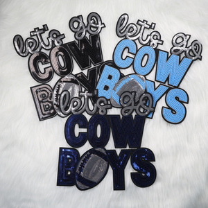Wholesale Custom Embroidered Sequin <b>Bow</b> Patch Iron-On Western Sequin Patches for Hat & Clothing - Product Image 6