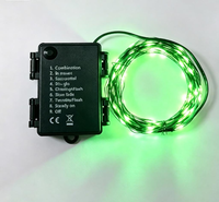 Boîte à piles étanche, fil vert, fil de cuivre, lampe, guirlande lumineuse de Noël, minuterie automatique, 8 modes, utilisation en intérieur, à intensité variable pour Noël