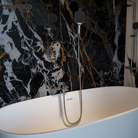 Robinet de Douche Mural Haut de Gamme en Laiton Chromé avec Céramique, 2 Fonctions, Eau Chaude et Froide, Monocommande, Jet Pluie