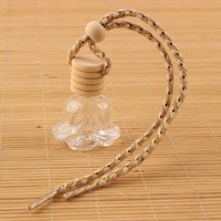 6ml diffuseur d'arôme parfum bouteille diffuseur voiture désodorisant suspendu Rose forme verre bouteille de parfum avec bouchon en bois
