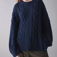 Pull en tricot décontracté surdimensionné pour femme, col rond, automne