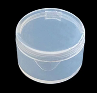 Boîte d'emballage ronde super mini en PP pour cosmétiques, étui de rangement portable en plastique à couvercle rabattable pour échantillons de maquillage
