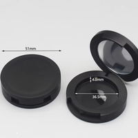 Palette de maquillage compacte rechargeable de poudre noire mate de diamètre intérieur de 36.5mm pour le miroir de fard à paupières de fard à joues de surligneur inclus