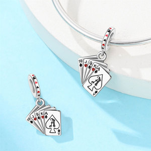 Poker <b>Card</b> Series: Copper Charm Enamel Fashion Women's Jewelry Wholesale Original DIY Bracelets and Charms - Product Image 6