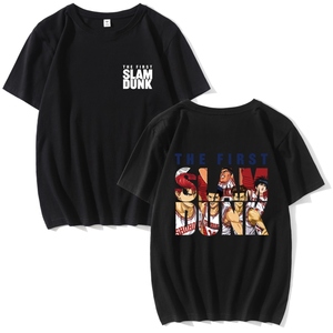 T-shirts en coton de haute qualité en gros, vêtements graphiques d'anime, Slam <span class=keywords><strong>Dunk</strong></span> Master, impression personnalisée, t-shirt noir et blanc - Product Image 4