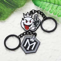 Gantungan kunci kustom logam campuran seng logam Enamel kartun Anime 2D Logo gantungan kunci pribadi untuk hadiah