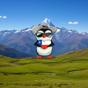 T-shirt drapeau chilien avec motif cœur et pingouin, design fierté chilienne - Product Image 3