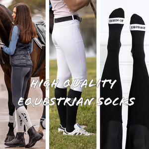 عينة مجانية جوارب بوت الفروسية عالية الركبة مخصصة مطبوعة للتسامي لشعار ركوب الخيل المتمركز في الأسفل - Product Image 2