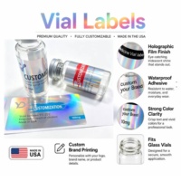 Etiquetas de Vinilo Holográficas Personalizadas, Resistentes al Aceite y Duraderas, para Botellas de Laboratorio de 3ml/5ml/7ml/10ml, Botellas de Vidrio, Péptidos Biológicos