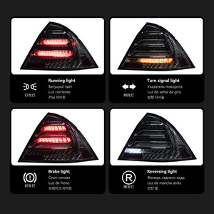 Conjunto de Luces Traseras LED Ahumadas XUNBAI de 12 V con 1 Año de Garantía para Clase C <span class=keywords><strong>W203</strong></span> 2000-2006, Señal de Giro Secuencial, Luz de Freno DRL - Product Image 4