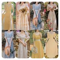 Gaun Wanita Berkualitas Tinggi Motif Bunga Cetak Floral V-Neck Model A-Line Kasual Bahan Chiffon Grosir