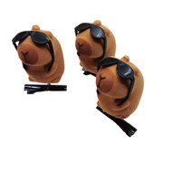 Épingles à cheveux d'animaux DIY en gros Lovely Funny Kawaii Brown Bow Hat Capybara Hair Clip en taille 5cm en tissu métallique pour le printemps