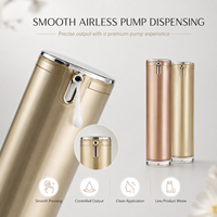 Flacon pompe airless en acrylique PP à double compartiment pour emballage cosmétique, conteneur de lotion sous vide, taille et couleur personnalisées