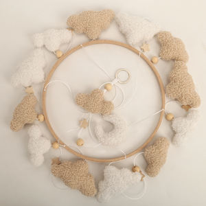 Móvil para Bebé con Diseño <span class=keywords><strong>de</strong></span> Nubes y Luna, Estilo Boho Neutral, Decoración para Cuarto <span class=keywords><strong>de</strong></span> Bebé, Móvil <span class=keywords><strong>de</strong></span> Tela Bouclé - Product Image 2
