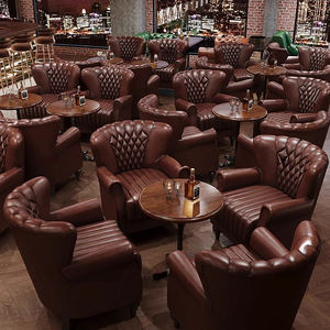 ويسكي الأمريكية عالية الجودة الأثاث التجاري الصلبة الخشب بار أريكة كشك مقعد حانة ملهى ليلي كرسي - Product Image 5