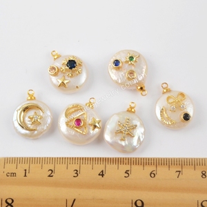 Colgante <span class=keywords><strong>de</strong></span> Perla Natural G1887, Perla <span class=keywords><strong>de</strong></span> Agua Dulce con Dijes <span class=keywords><strong>de</strong></span> Circonita Cúbica para la Elaboración <span class=keywords><strong>de</strong></span> Joyas - Product Image 6