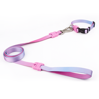 Qqpets Tali Anjing Mewah Premium Kustom Poliester Kerah Gaya Fashion Pola Cetak Pita Reflektif Hewan Peliharaan