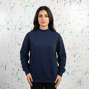 Sudadera con Capucha Azul para Hombre, 100% Algodón, Cuello Ancho, Estilo Vintage, Transpirable, de Secado Rápido, Hilos Finos - Product Image 1
