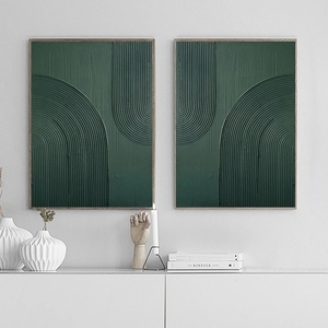 Home Decor Dark Green Texture 100% Hand <strong>Drawn</strong> Wall <strong>Art</strong> Abstract Canvas Poster Modern Abstract Custom Oil Paintings <strong>Art</strong> - Product Image 2