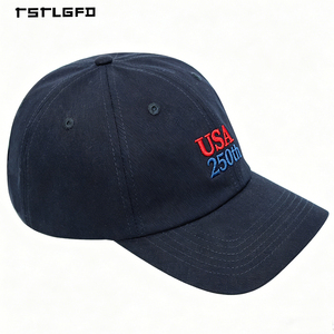 Gorra de Béisbol de 6 Paneles con Logotipo Personalizado, 250.º Aniversario de EE. UU., Venta al Por Mayor, Bordada, con Hebilla Metálica, Fabricante - Product Image 3
