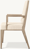 Fauteuil de salle à manger en bois massif chêne clair, pieds coniques, coussin bouclé, structure géométrique moderne, chaise d'appoint pour salle à manger