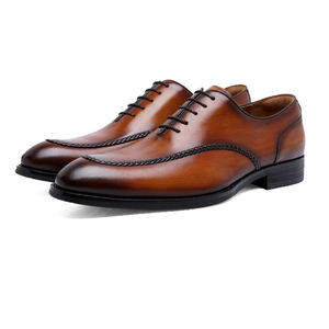 Big Size 38-43 Men's Black Guangzhou Genuine Leather Oxford Business Wedding Shoe 891702 - Product Image 1