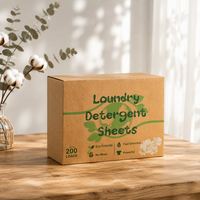 Tablettes de lessive OEM/ODM 200 feuilles Parfum Linge Frais Écologiques Hypoallergéniques Sans Plastique Faible Formation de Mousse