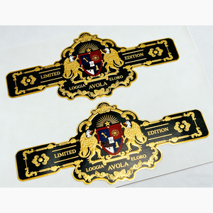 High Quality Custom Luxury Cigar Label Bands <b>Embossing</b> Cigar Ring Label logo Sticker - Product Image 3