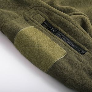 Veste polaire tactique pour homme, vert militaire, col montant, chaude, pour la randonnée et les activités de plein air, automne-hiver, avec poches zippées - Product Image 4