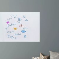 Rouleau de feuilles autocollantes pour tableau blanc réutilisables, amovibles, auto-adhésives, nano, grand tableau effaçable à sec pour mur