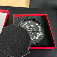 Ornements de Noël en verre cristal rond en forme de cœur, vierges, pour gravure