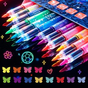 Dark Temporary Body <b>Paint</b> <b>UV</b> Neon Face <b>Paint</b> Face Painting Pens Tattoo Markers Skin Festival Essentials Easter - Product Image 1