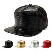 Gorra de Béisbol Unisex Ajustable de 6 Paneles con Visera Plana, Estilo Hip Hop y Street Dance, Impermeable, Metálica Plateada, Oro Rosa, Holográfica, PU Cuatro