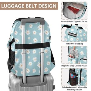 Zaino Sportivo Impermeabile per Ragazze con Design Floreale <span class=keywords><strong>a</strong></span> Margherita, Logo Personalizzato, Basso MOQ, in Poliestere, per Studenti e Viaggi, con Cintura - Product Image 4