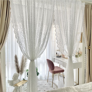 Romantique princesse brodé <span class=keywords><strong>rideau</strong></span> transparent salon chambre <span class=keywords><strong>rideau</strong></span> transparent avec couleur unie dentelle champignon <span class=keywords><strong>frange</strong></span> - Product Image 5