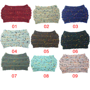 Bonnet tricoté pour femmes, <span class=keywords><strong>laine</strong></span>, décoiffé, chaud, <span class=keywords><strong>oreille</strong></span>, Crochet large, bandeaux colorés, chapeau, bonnets, tricots, 1 pièce DDA1392 - Product Image 5