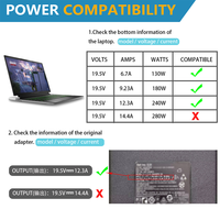 Adaptateur secteur pour ordinateur portable de jeu 240W 19.5V 12.3A, vente en gros directe d'usine, embout DC 7.4*5.0mm, chargeur de bureau pour Dell Alienware