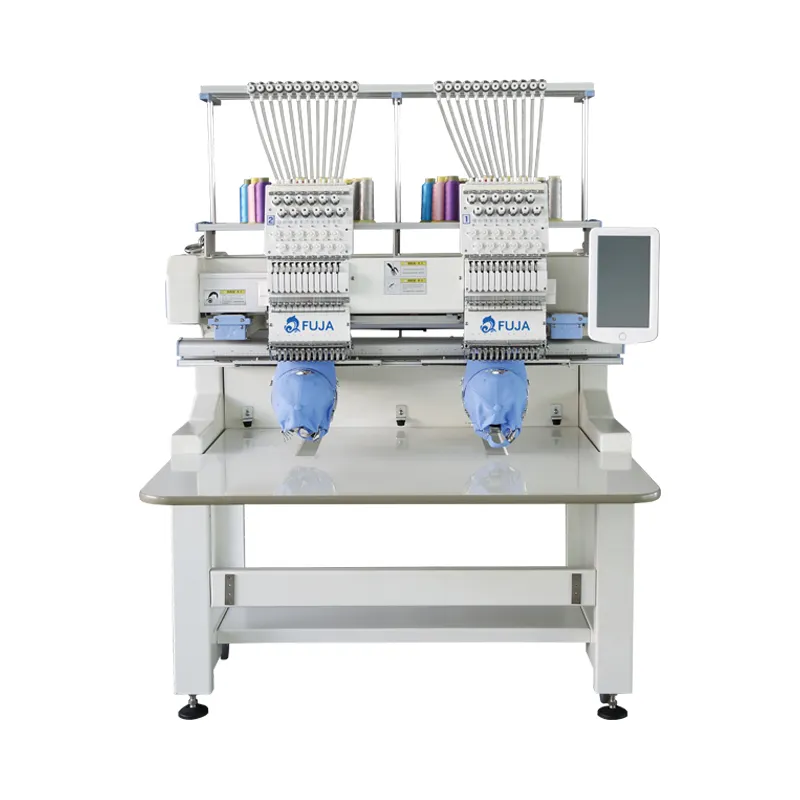 FUJA High Speed Two Heads Compact Embroidery machine for T-shirt