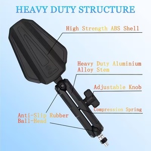 Espejos Retrovisores Plegables para Motocicleta de Aventura, Espejo Lateral Universal con Tornillo de 10mm y 8mm para Manillar de ATV/ADV - Product Image 3