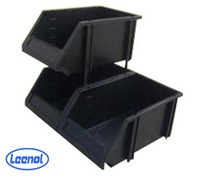Caja organizadora de componentes ESD Leenol, caja de herramientas de plástico negra antiestática de PP/PVC, caja conductora negra para componentes electrónicos de línea de transporte.