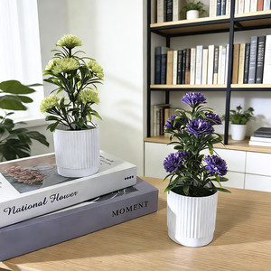 Bonsaï artificiel de carnations en plastique de 21 pouces, fleurs miniatures pour cadeau de fête des mères, décoration de salon - Product Image 2
