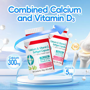 Complément alimentaire en gélules molles de cholecalciférol, vitamine D et calcium pour améliorer la densité osseuse et l'immunité - Product Image 2