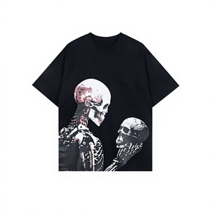 260g 100% Cotton Men T Shirt <b>Vintage</b> Washed Digital Print O Neck Regular Fit Streetwear <b>Tee</b> - Product Image 3